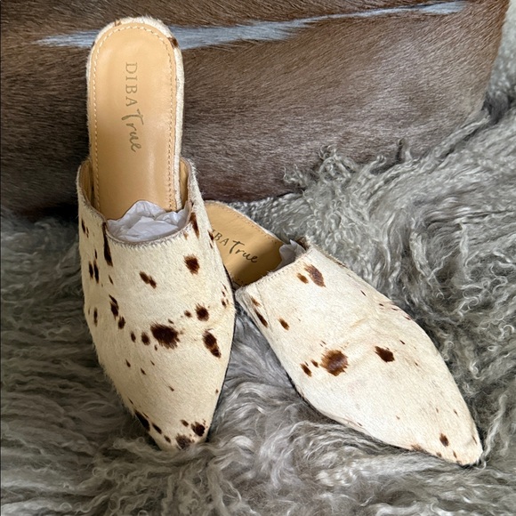 Diba True Cowhide Pattern Mules - Picture 2 of 8